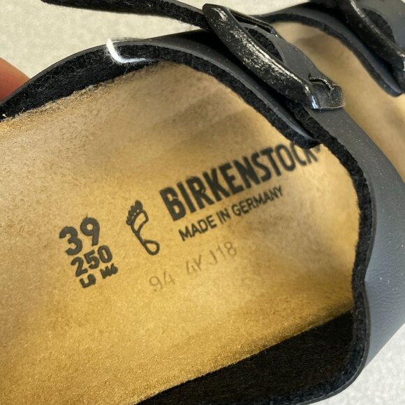 NEW Birkenstock Arizona Oiled Leather Black Cork Slide Sandals Women's Size 8US/ - Picture 7 of 11